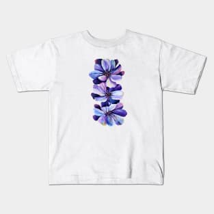 Watercolour Perennial Delphinium Flowers Kids T-Shirt